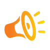 Orange megaphone icon
