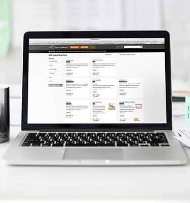 A laptop with the Tech Toolbox interface displayed
